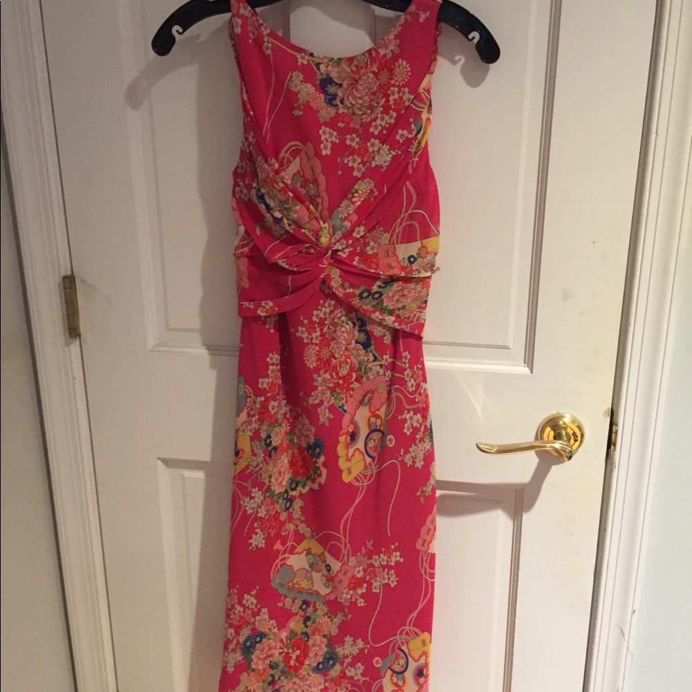 Pink floral dress